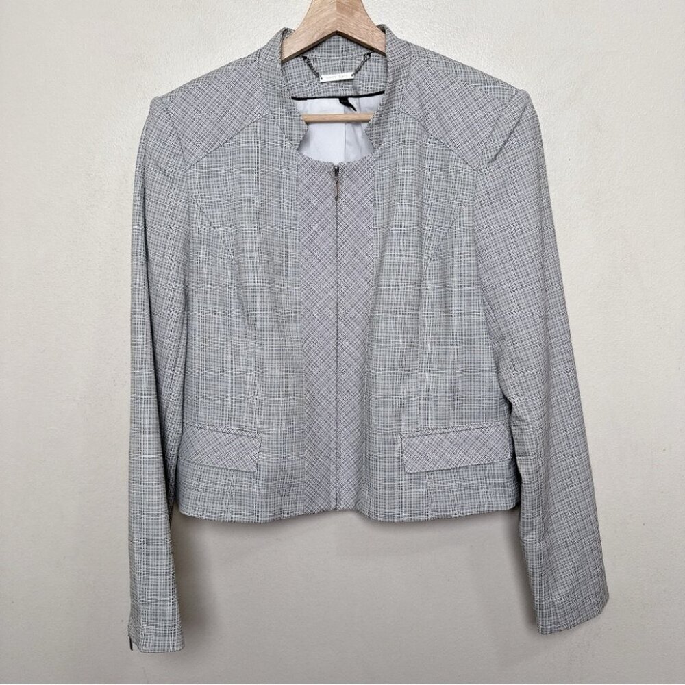 White House Black Market Womens 14 Cropped Full Zip Blazer Jacket - Picture 2 of 14